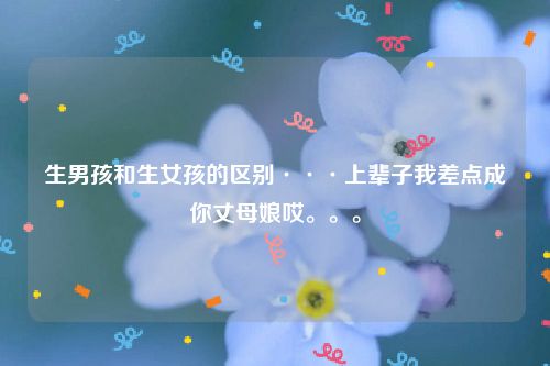 生男孩和生女孩的区别···上辈子我差点成你丈母娘哎。。。