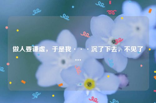 做人要谦虚，于是我···沉了下去，不见了…